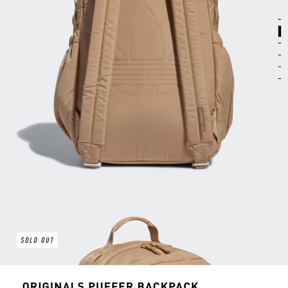 Adidas Originals Puffer Backpack - Tan - Picture 2 of 11